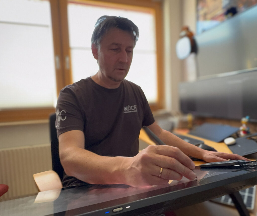 David Moretto beim Zeichnen